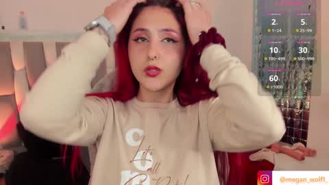 Snapshot of megan_wolf_1 chatting on December 12, 6:25 am Megan Online 1200am To 600 am Colombian time online show from December 12, 6:25 am